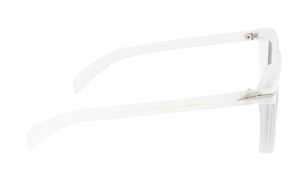 Stylish Polarized Sunglasses: Transparent White Frame With Black Lens