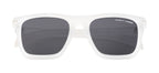 Stylish Polarized Sunglasses: Transparent White Frame With Black Lens