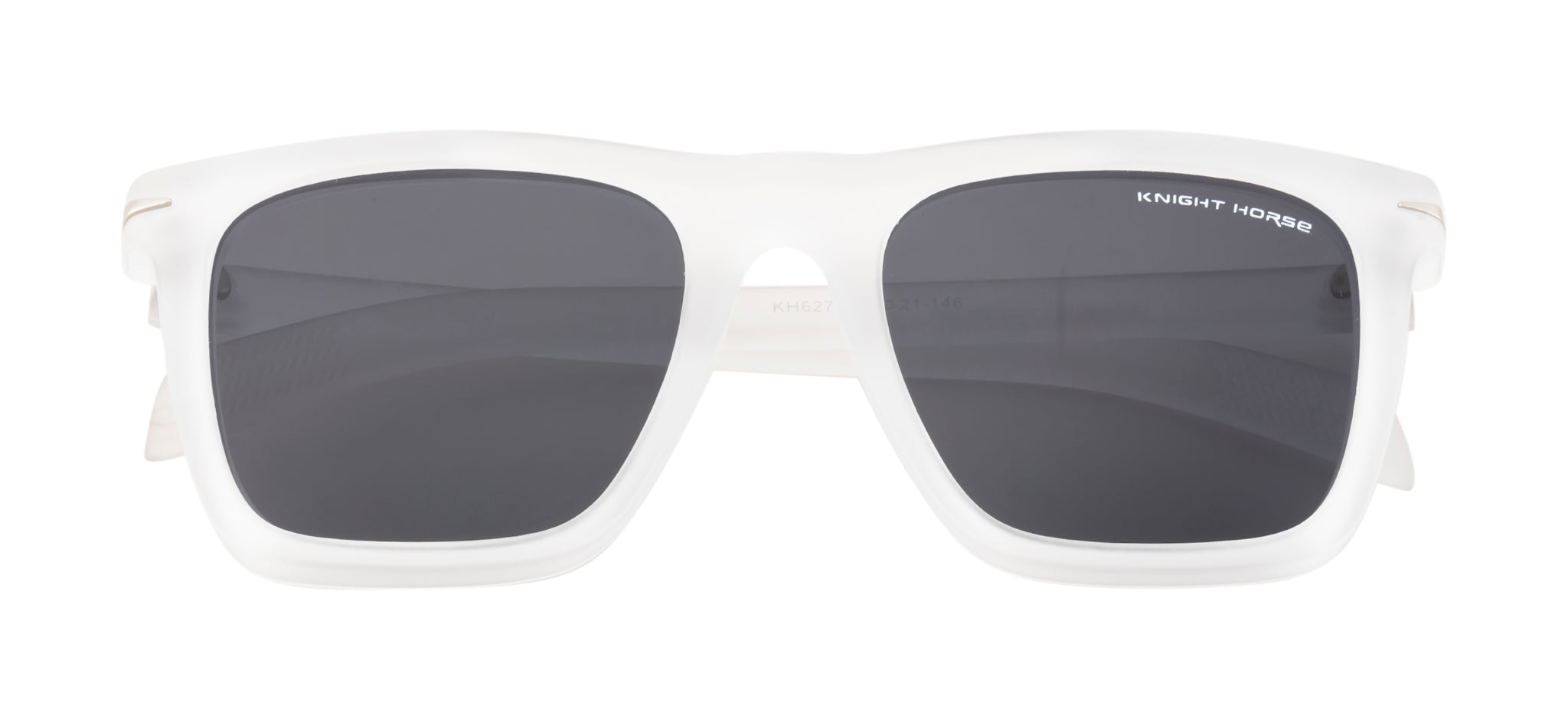 Stylish Polarized Sunglasses: Transparent White Frame With Black Lens