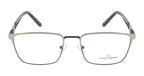 Blue Rectangular Metal Eyewear Frame with Spring Hinges