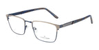 Blue Rectangular Metal Eyewear Frame with Spring Hinges
