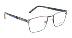 Blue Rectangular Metal Eyewear Frame with Spring Hinges