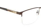 GoldenAura Metal Supra Frame: Brown Rectangular Eyewear