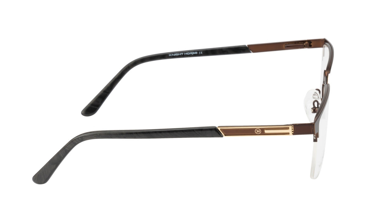 GoldenAura Metal Supra Frame: Brown Rectangular Eyewear