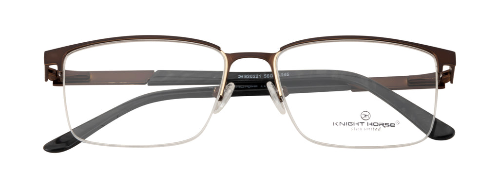 GoldenAura Metal Supra Frame: Brown Rectangular Eyewear