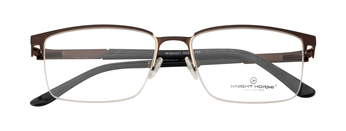 GoldenAura Metal Supra Frame: Brown Rectangular Eyewear