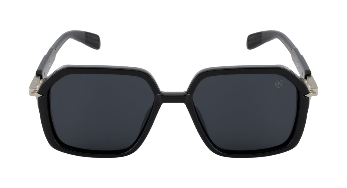 Polarized Black Sunglasses - Geometric Style & UV Protection