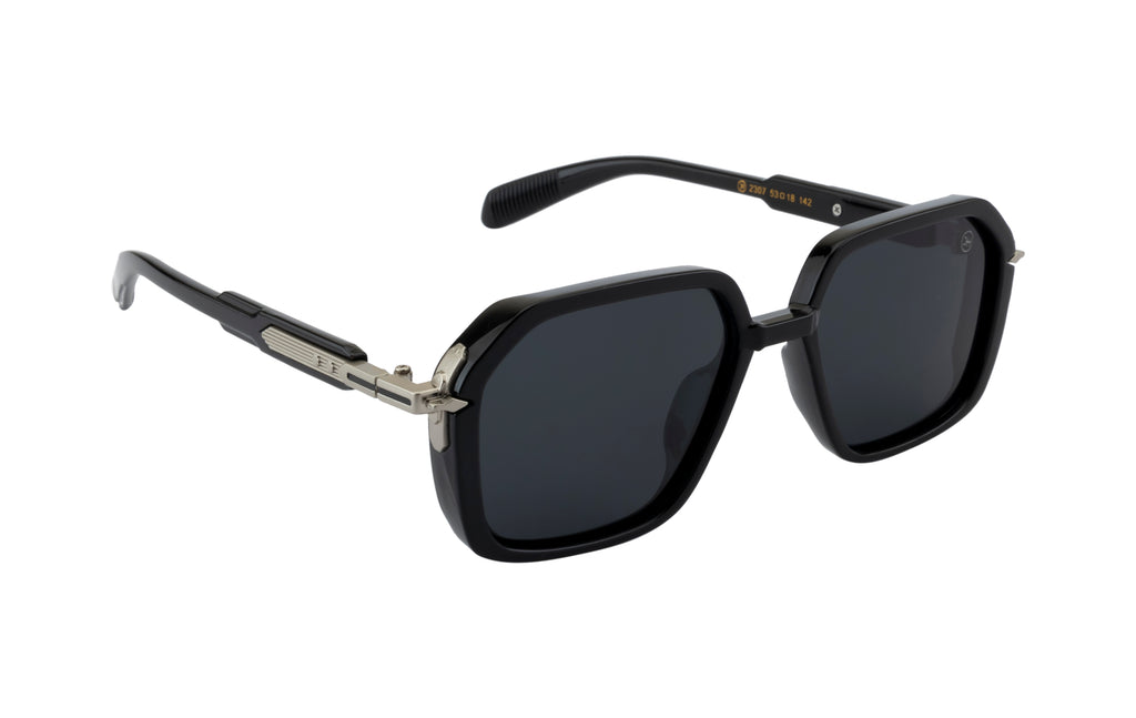 Polarized Black Sunglasses - Geometric Style & UV Protection