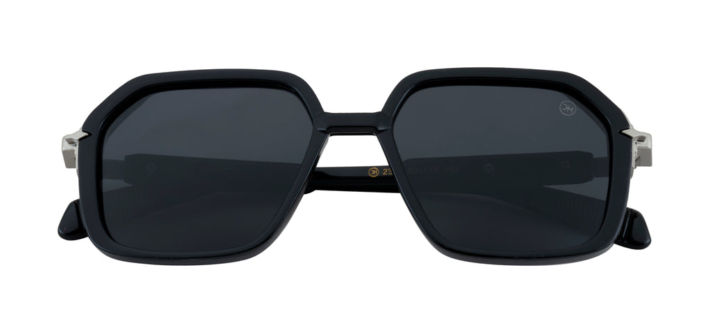 Polarized Black Sunglasses - Geometric Style & UV Protection