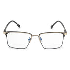Knight Horse  Black & Gold Rectangular Full Rim Eyeglasses for Men