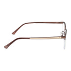 Lightweight Half Rim Optical Frame Brown Metal Spectacles