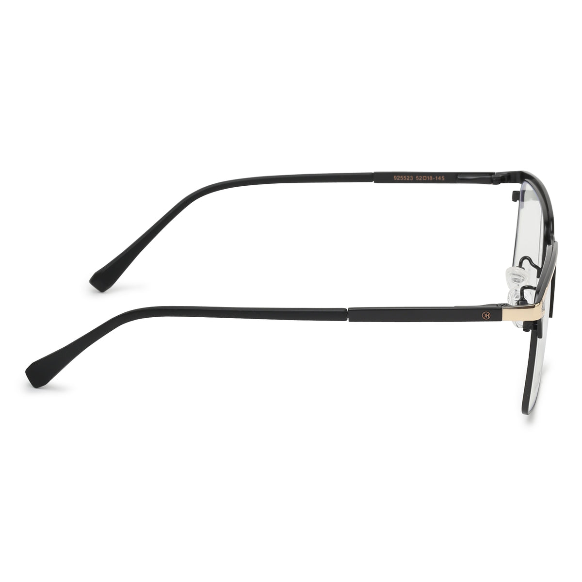 Knight Horse  Black & Gold Rectangular Full Rim Eyeglasses for Men