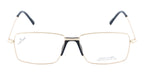 Metal Eyewear Frame Featuring A Luxurious Golden Finish In A Sleek Rectangular Shape