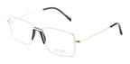 Metal Eyewear Frame Featuring A Luxurious Golden Finish In A Sleek Rectangular Shape