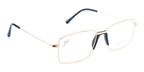 Metal Eyewear Frame Featuring A Luxurious Golden Finish In A Sleek Rectangular Shape