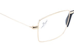 Metal Eyewear Frame Featuring A Luxurious Golden Finish In A Sleek Rectangular Shape