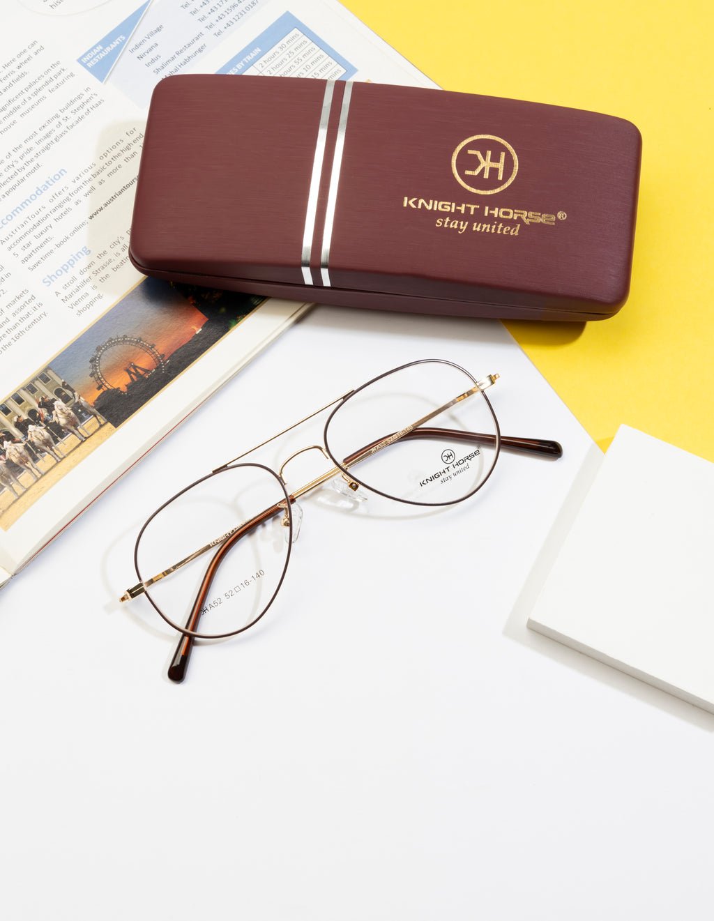 Full Metal Eyewear In Gold & Brown Accents