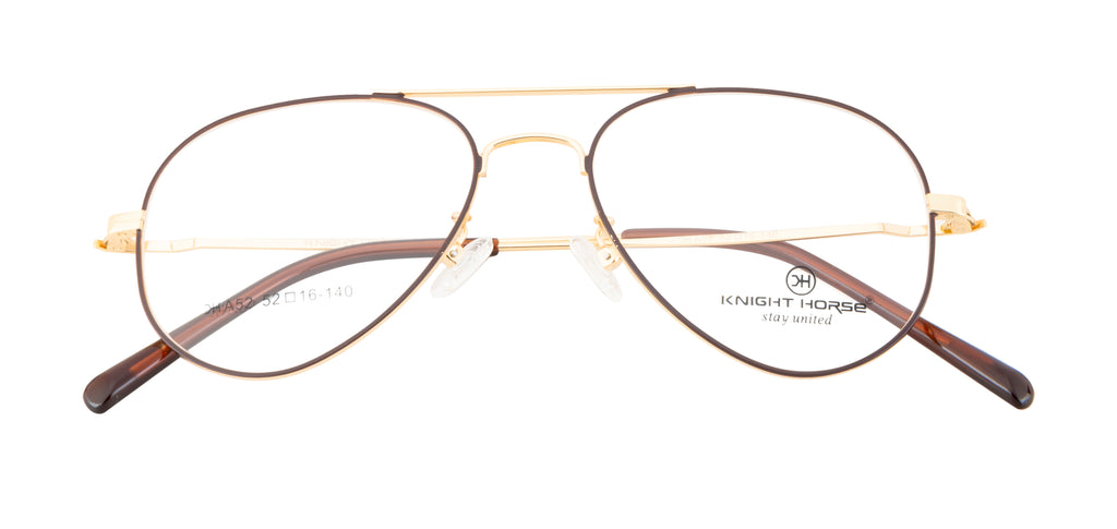 Full Metal Eyewear In Gold & Brown Accents