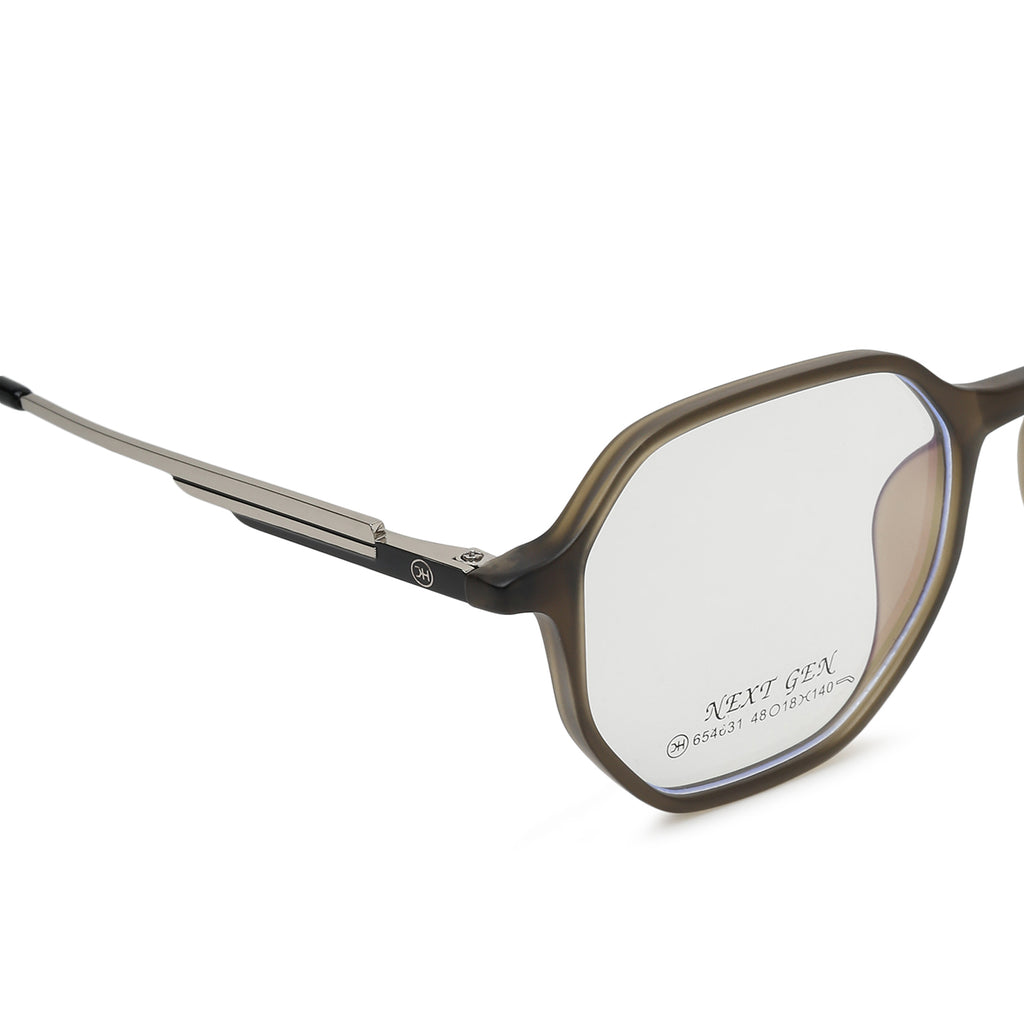 Knight Horse  Premium Optical Frame | TR Front & Metal Sides | Soft Square | Unisex | Brown
