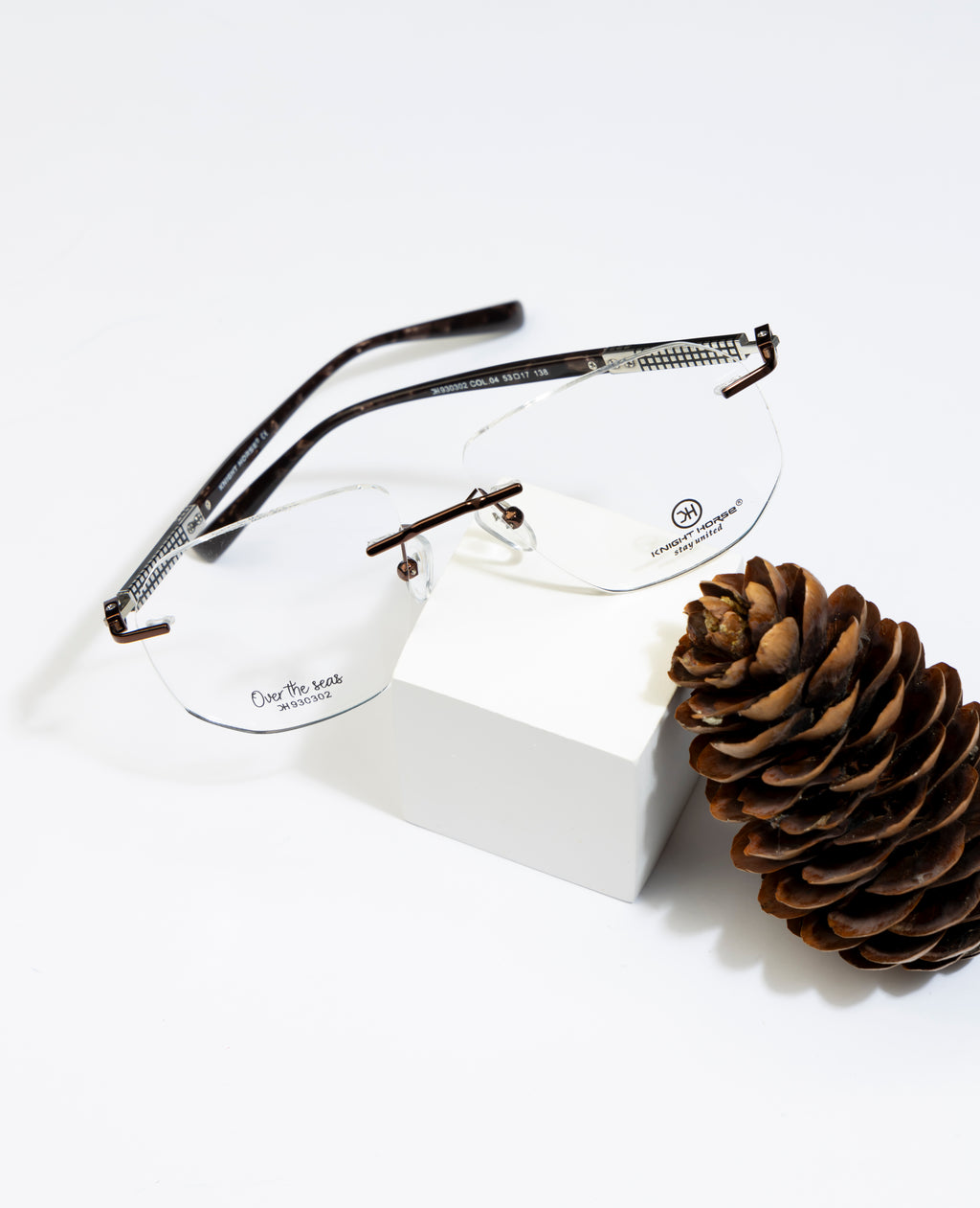 Eminent Brown Hexagonal Rimless Eyewear