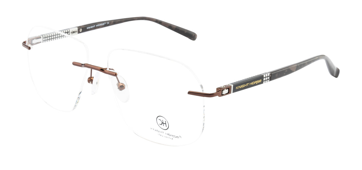 Eminent Brown Hexagonal Rimless Eyewear
