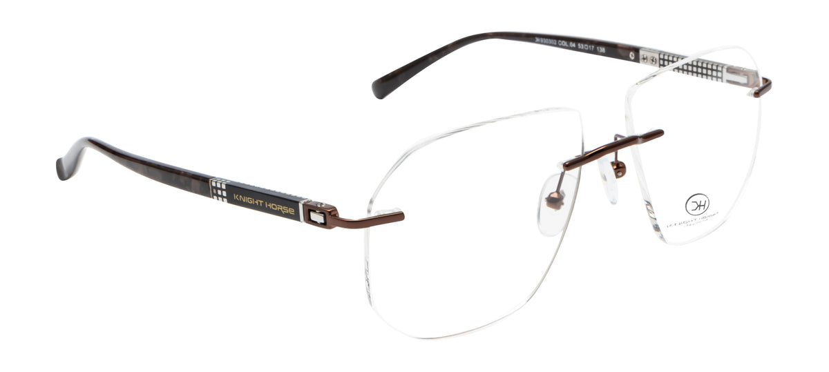 Eminent Brown Hexagonal Rimless Eyewear