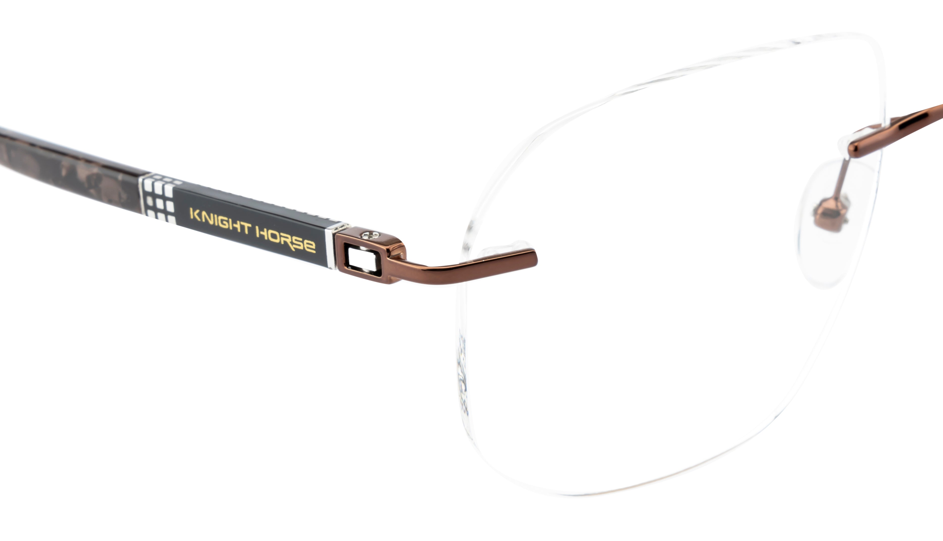 Eminent Brown Hexagonal Rimless Eyewear