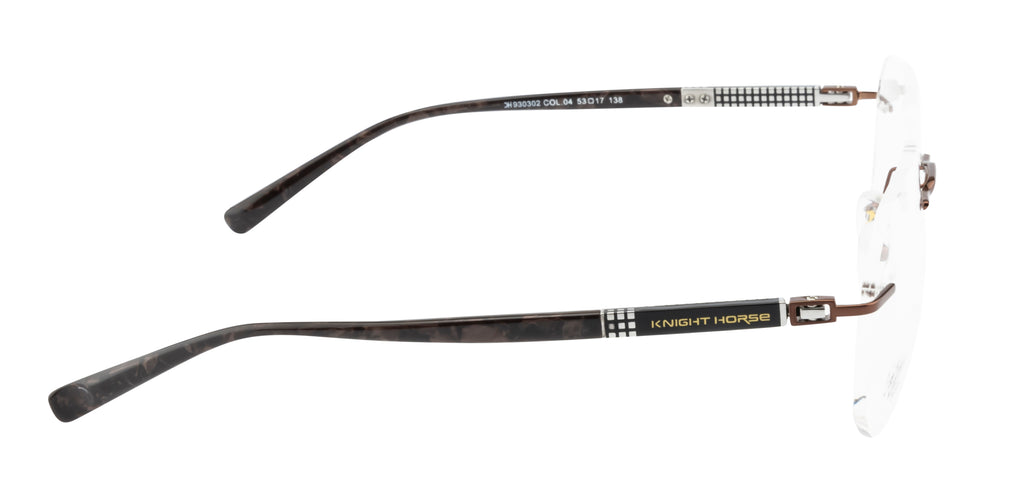 Eminent Brown Hexagonal Rimless Eyewear