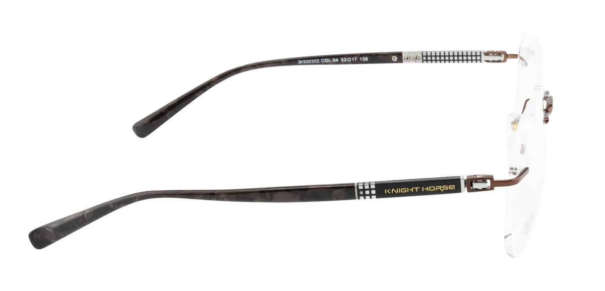 Eminent Brown Hexagonal Rimless Eyewear