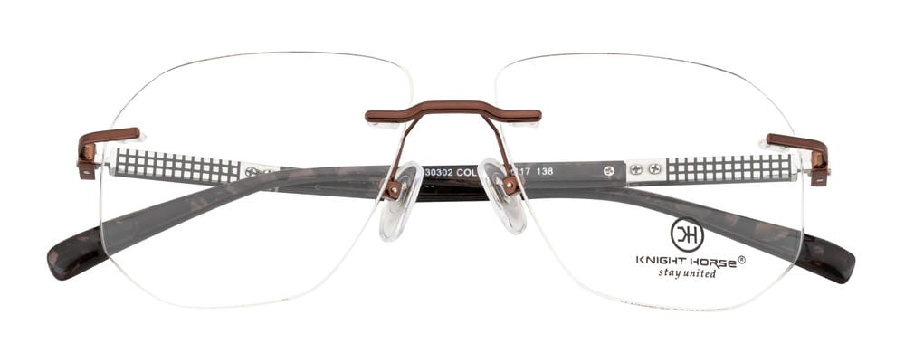 Eminent Brown Hexagonal Rimless Eyewear