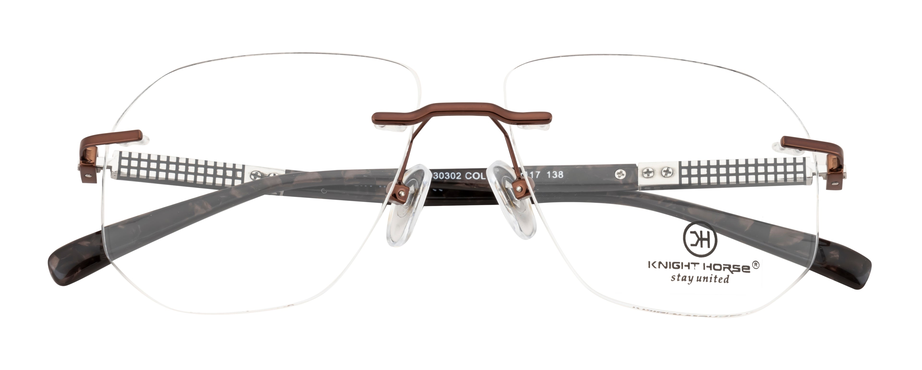 Eminent Brown Hexagonal Rimless Eyewear