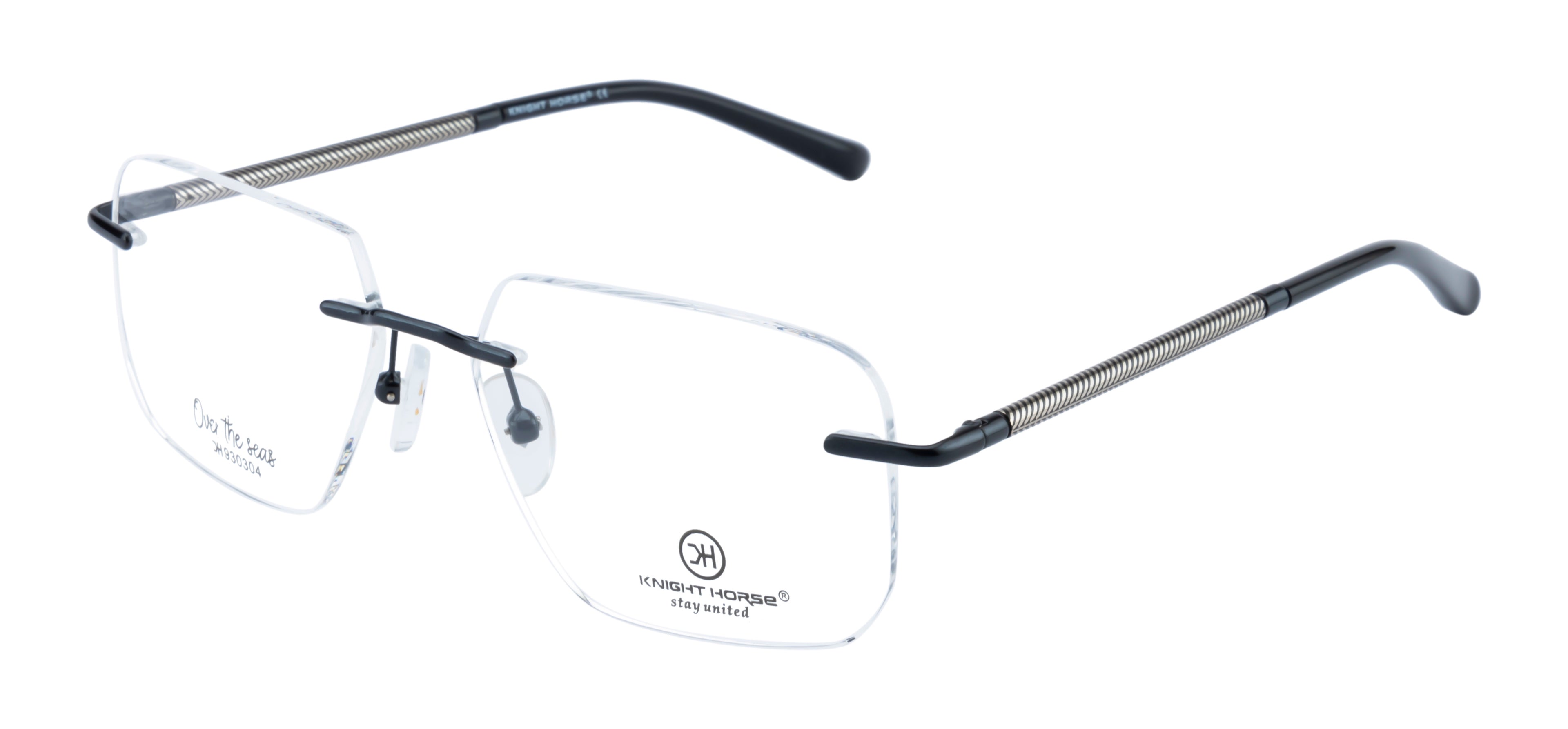 Rimless Metal Eyewear Frame: Sleek And Modern Design | Silver & Black