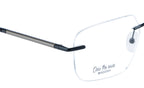 Rimless Metal Eyewear Frame: Sleek And Modern Design | Silver & Black