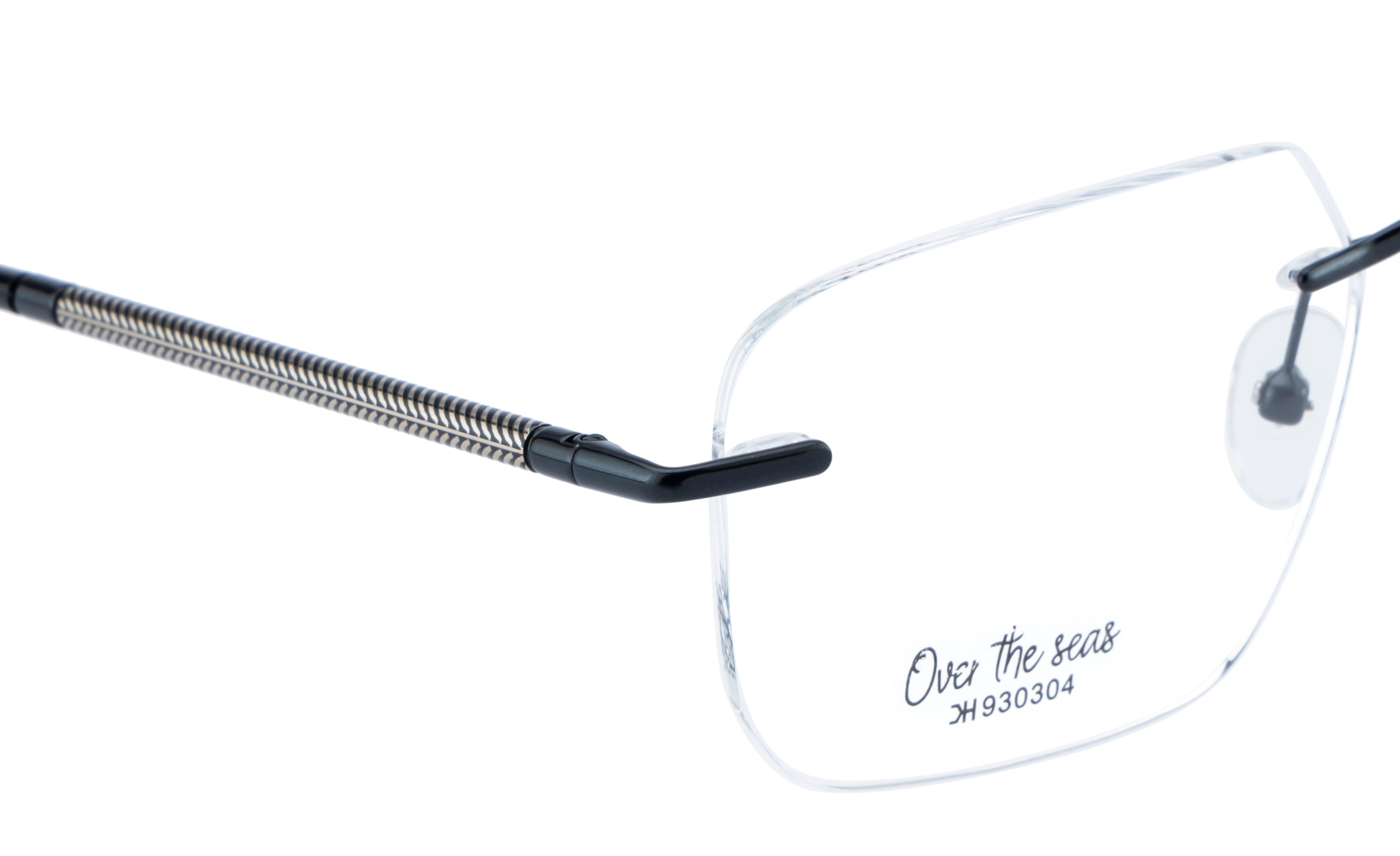 Rimless Metal Eyewear Frame: Sleek And Modern Design | Silver & Black