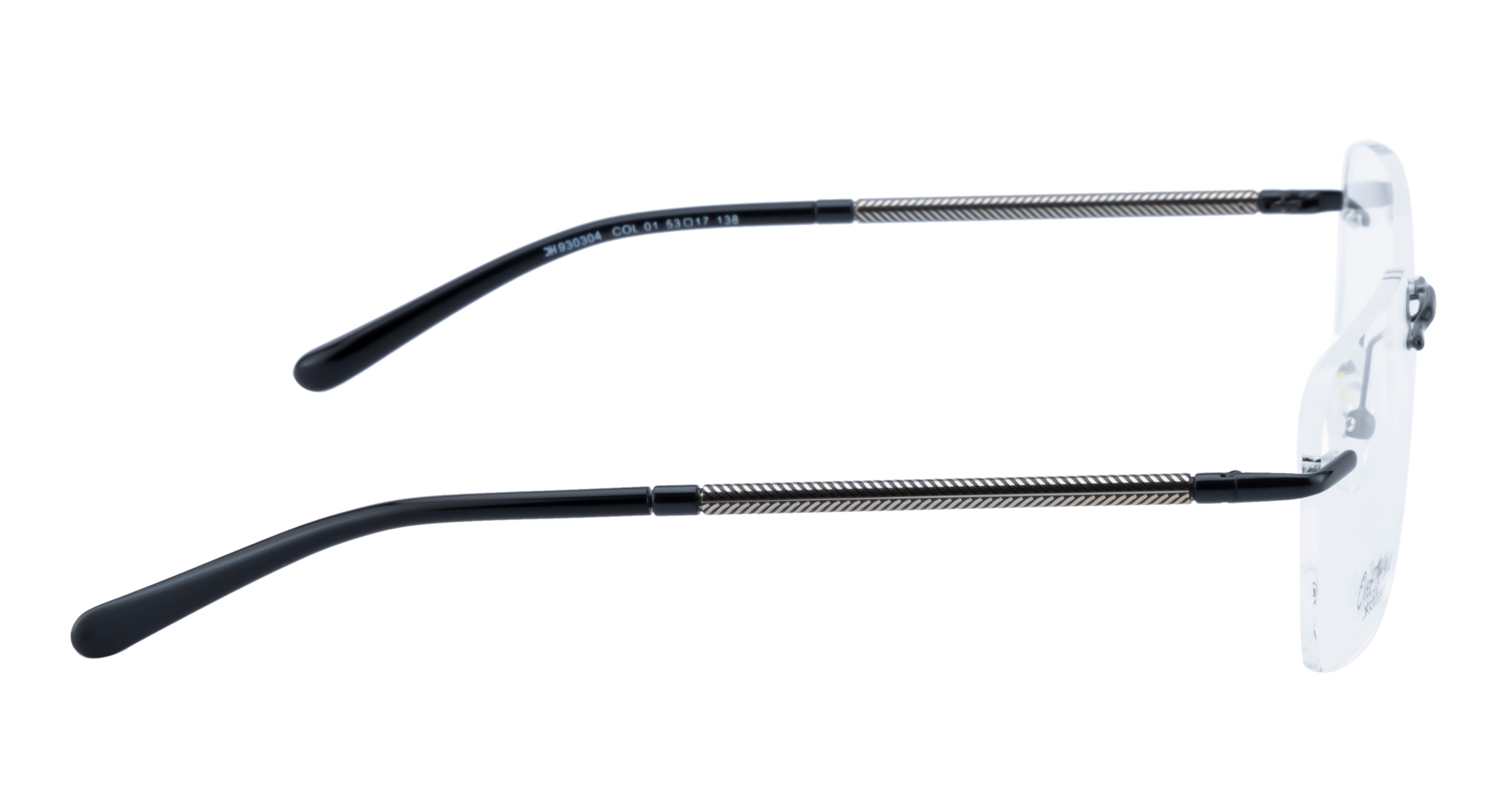 Rimless Metal Eyewear Frame: Sleek And Modern Design | Silver & Black