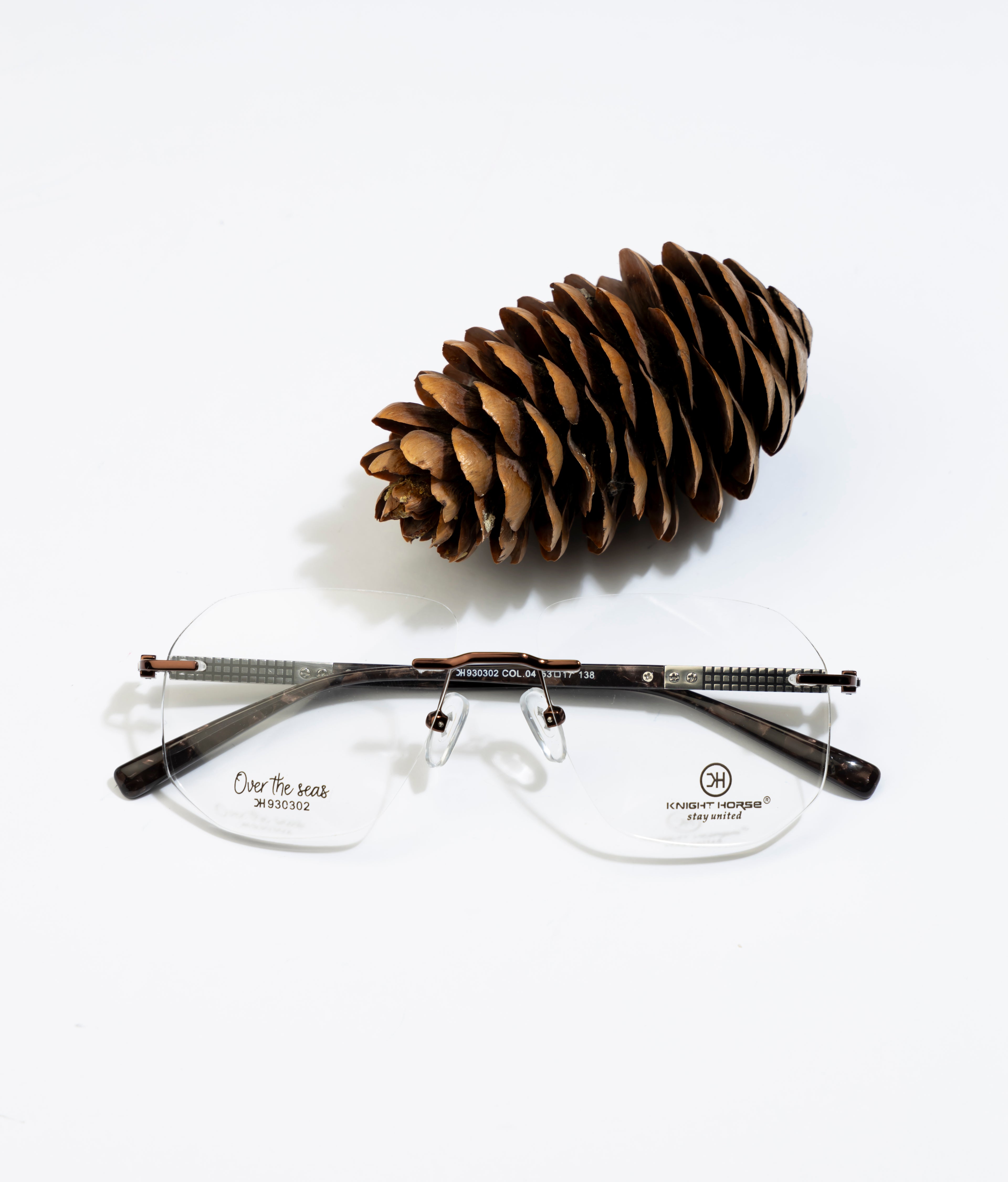 Eminent Brown Hexagonal Rimless Eyewear
