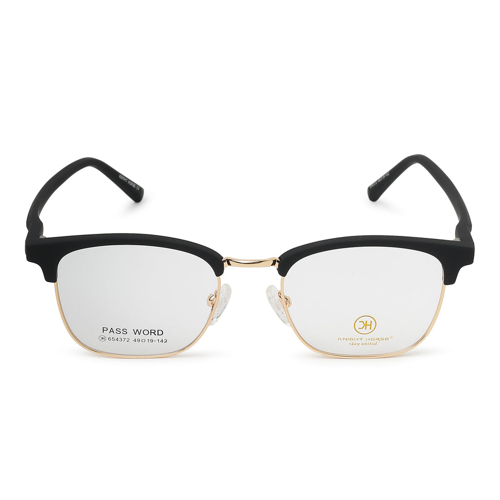 Knight Horse Unisex Keymount Black & Gold TR Half Wire Eyeglasses