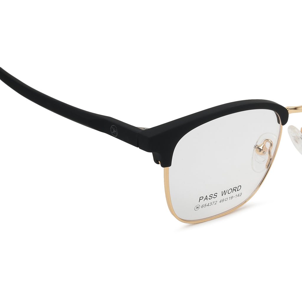 Knight Horse Unisex Keymount Black & Gold TR Half Wire Eyeglasses