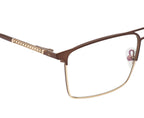 Luxe Metal Eyewear: Brown & Gold Double Plated Frame with Spring Hinges