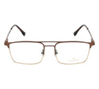 Luxe Metal Eyewear: Brown & Gold Double Plated Frame with Spring Hinges