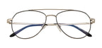 Aviator Glasses: Silver & Black Frame with Blue Cut Lenses