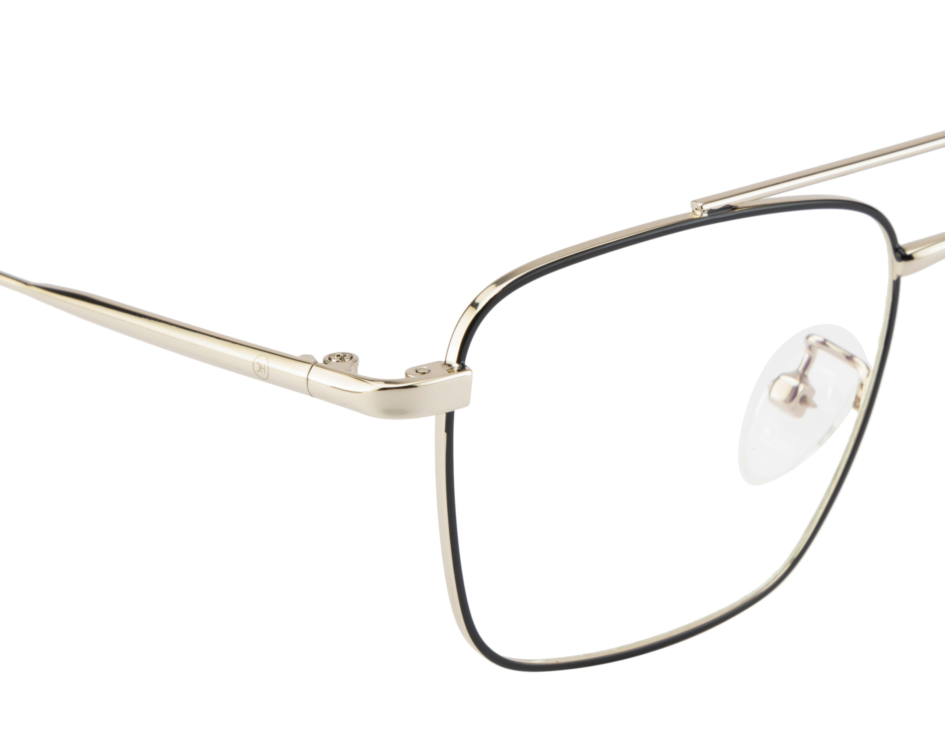 BlueCut Gold-Black Rectangular Metal Eyewear