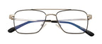 BlueCut Gold-Black Rectangular Metal Eyewear