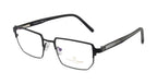 Metal Frame Glasses | Black & Silver | Geometric Spring Design - Stylish & Comfortable