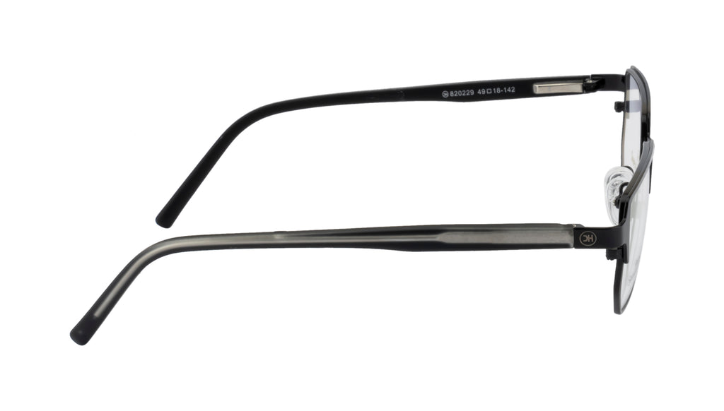 Metal Frame Glasses | Black & Silver | Geometric Spring Design - Stylish & Comfortable