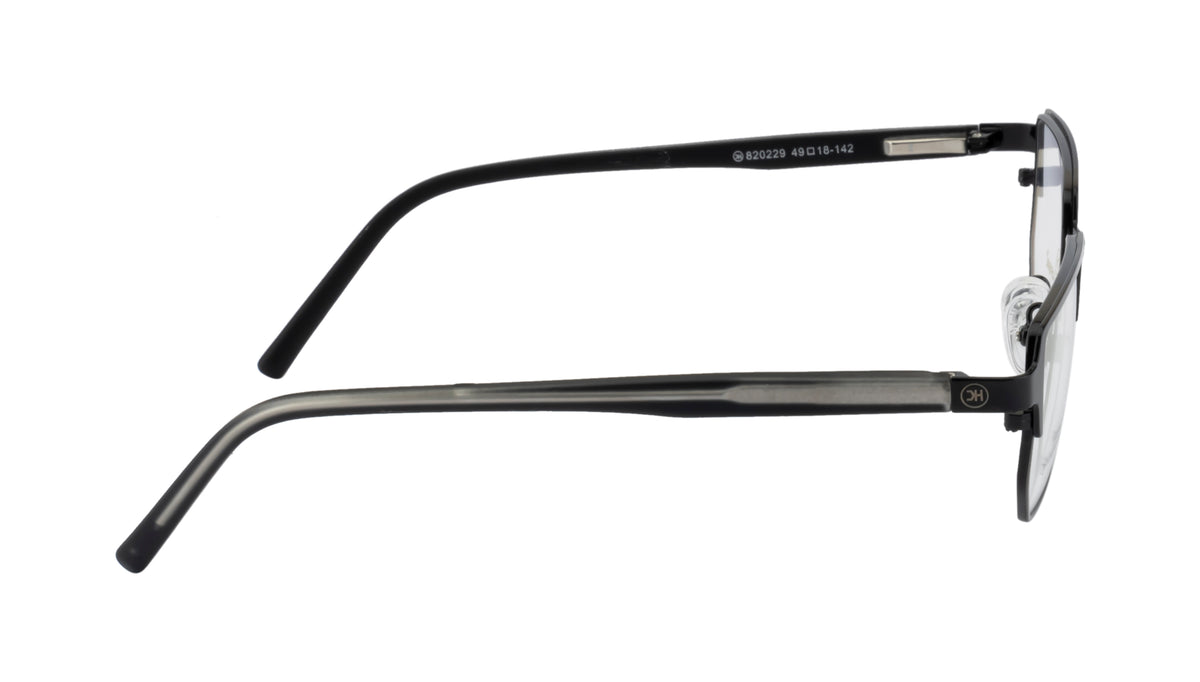Metal Frame Glasses | Black & Silver | Geometric Spring Design - Stylish & Comfortable
