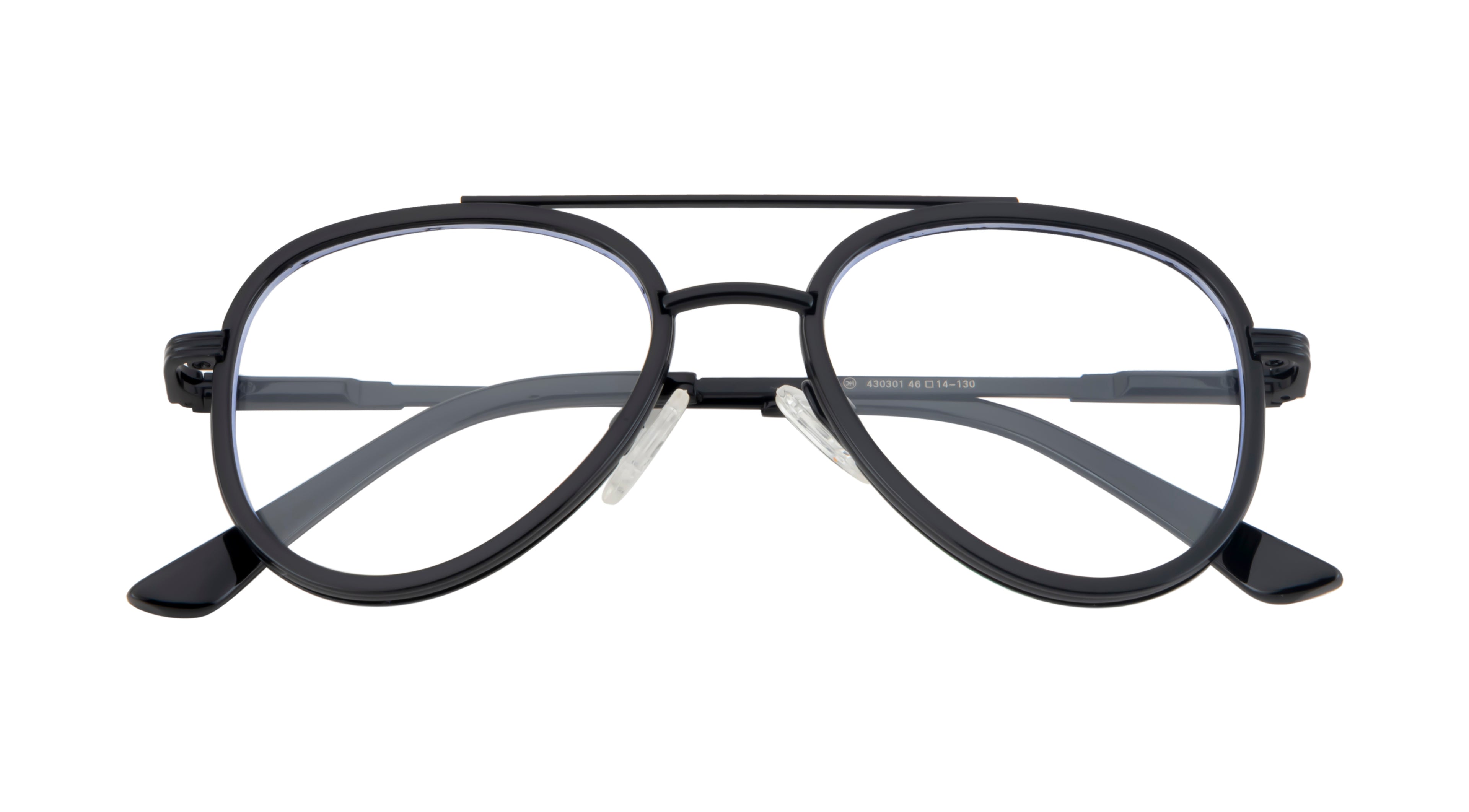 Kids Aviator Metal Frame | Sleek Black Design | With Spring | Double Bar