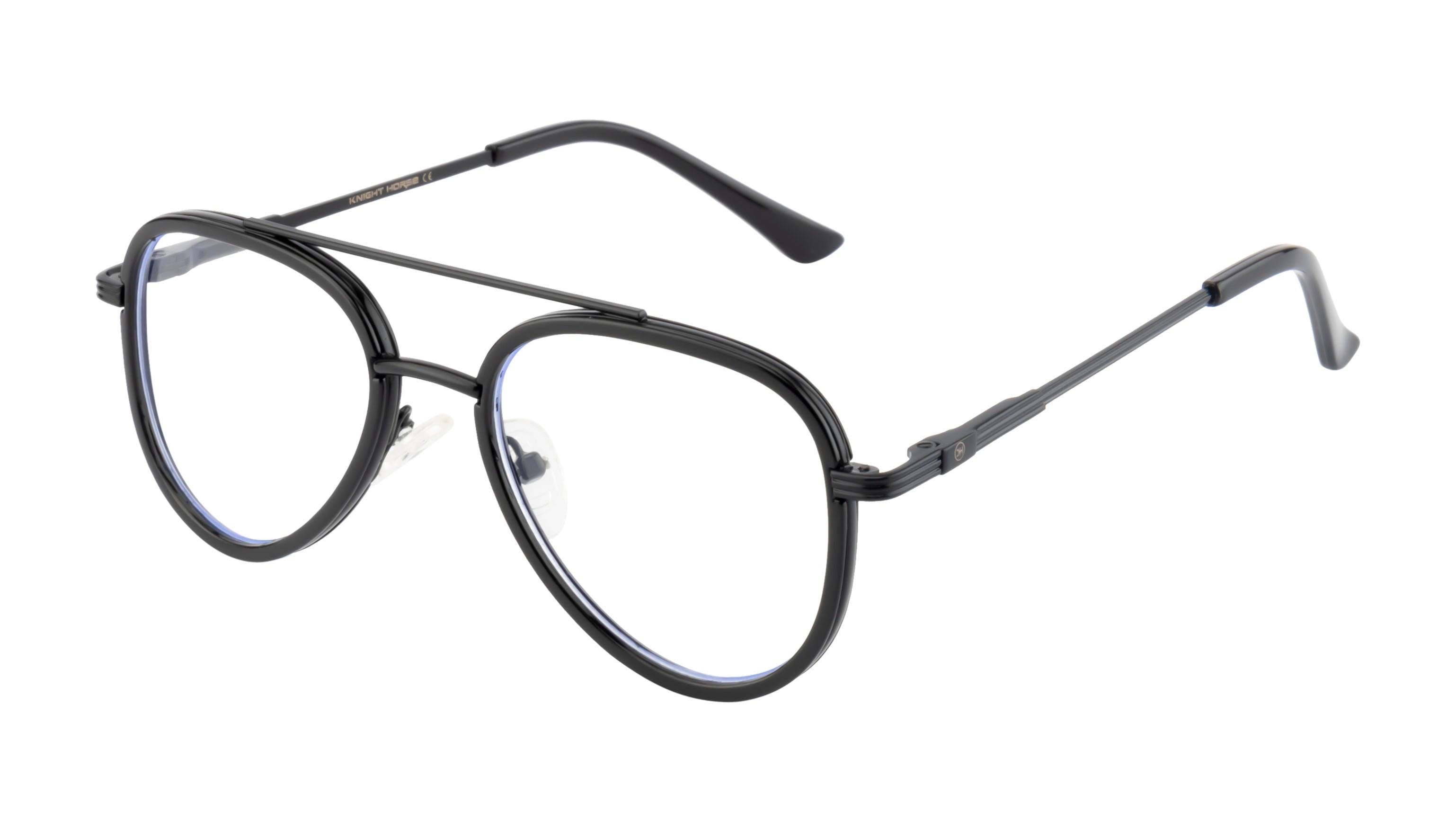 Kids Aviator Metal Frame | Sleek Black Design | With Spring | Double Bar