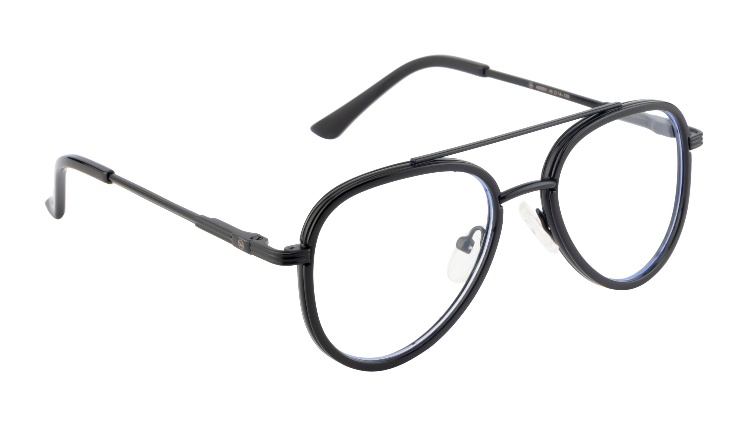 Kids Aviator Metal Frame | Sleek Black Design | With Spring | Double Bar