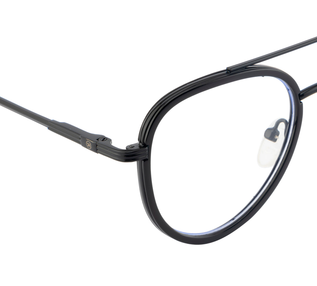 Kids Aviator Metal Frame | Sleek Black Design | With Spring | Double Bar